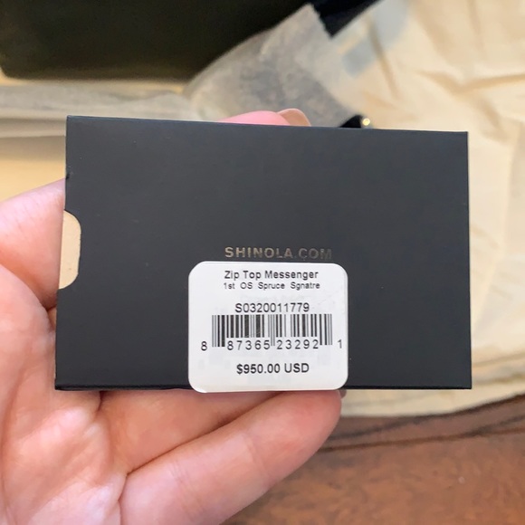 Shinola Top Zip Spruce Dark Green Leather Top Zip Messenger Bag - Picture 3 of 10